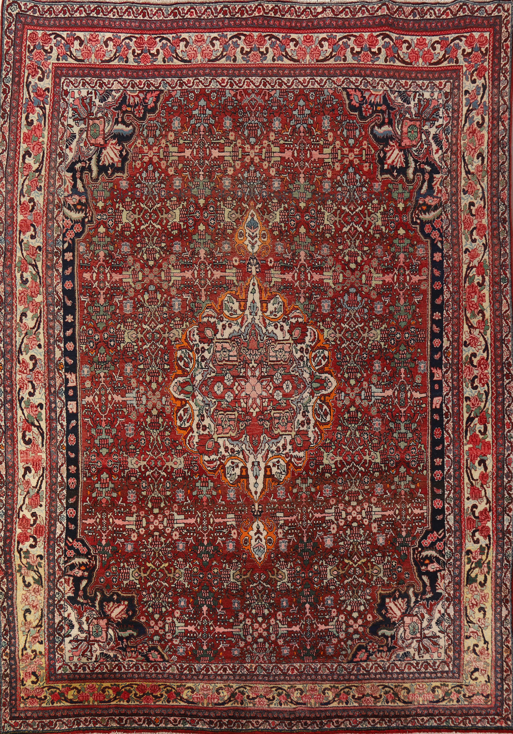 Antique Vegetable Dye Bidjar Persian Area Rug 9x12