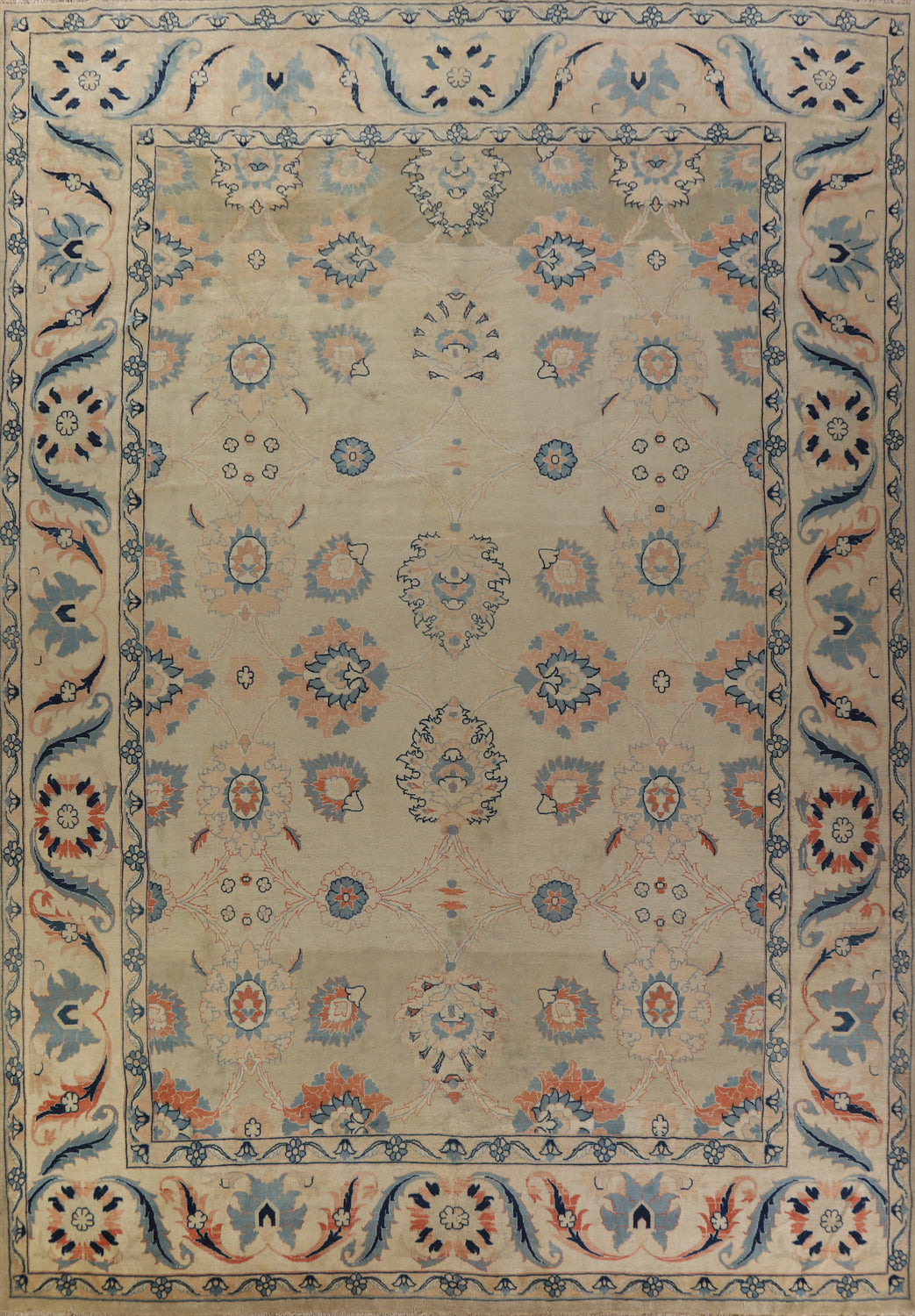 Vegetable Dye Floral Mahal Persian Large Rug 13x16