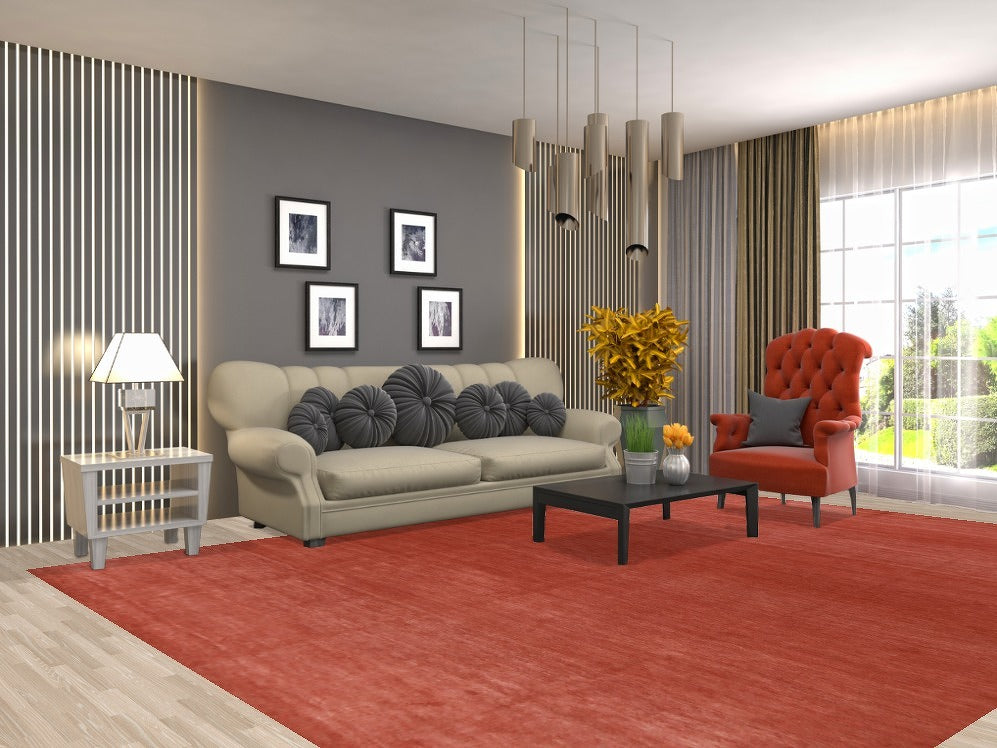 Modern Wool Orange Gabbeh Vegetable Dye Area Rug 9x12