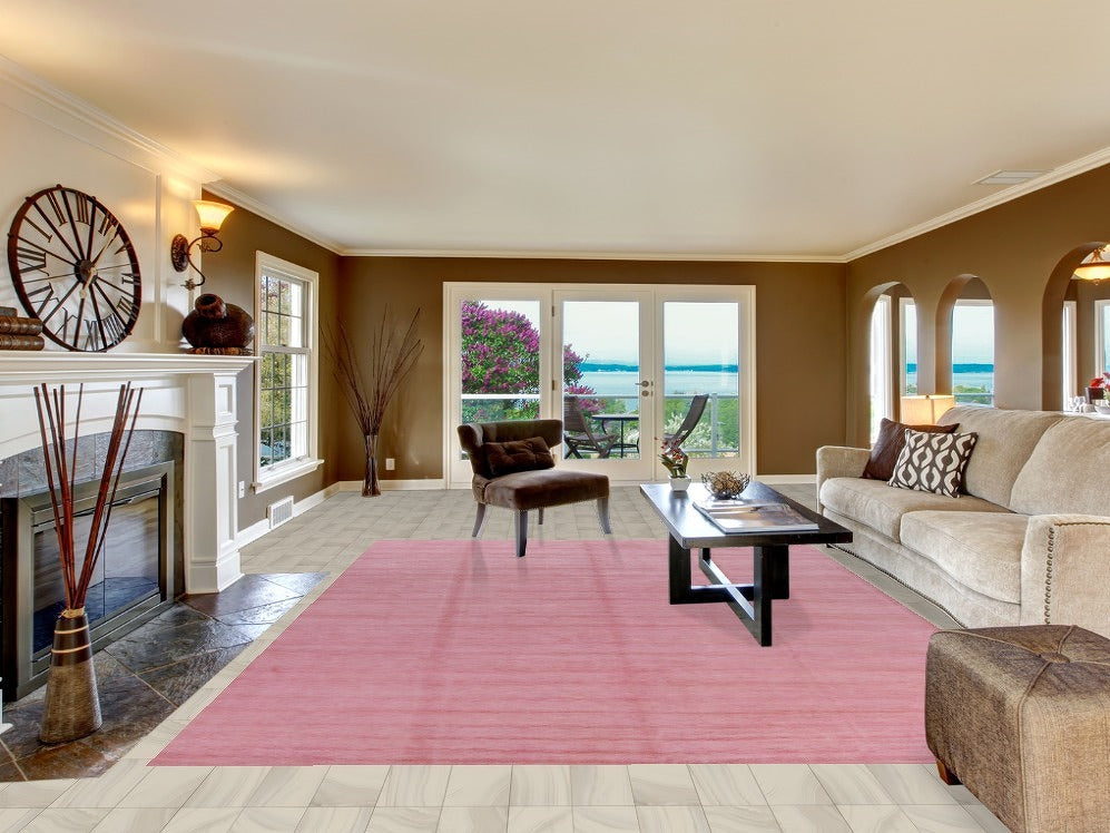 Modern Pink Vegetable Dye Gabbeh Persian Area Rug 9x12