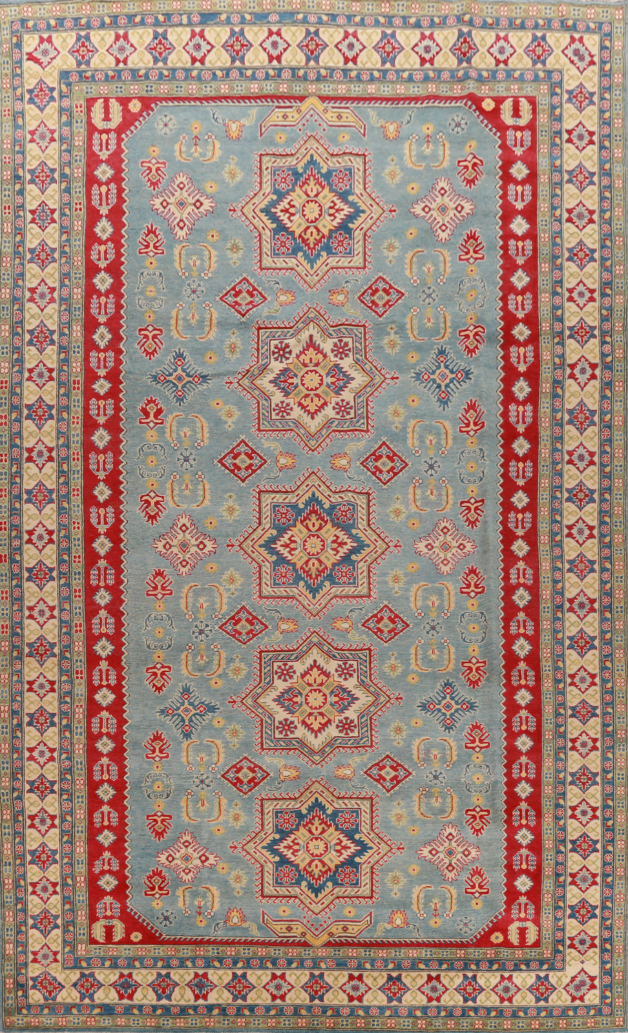 Vegetable Dye Blue Kazak Oriental Large Rug 10x16