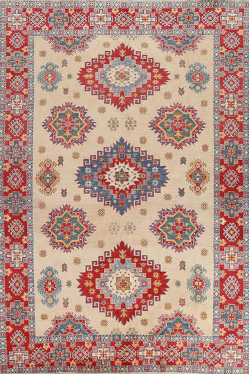 Vegetable Dye Wool Kazak Oriental Area Rug 8x11