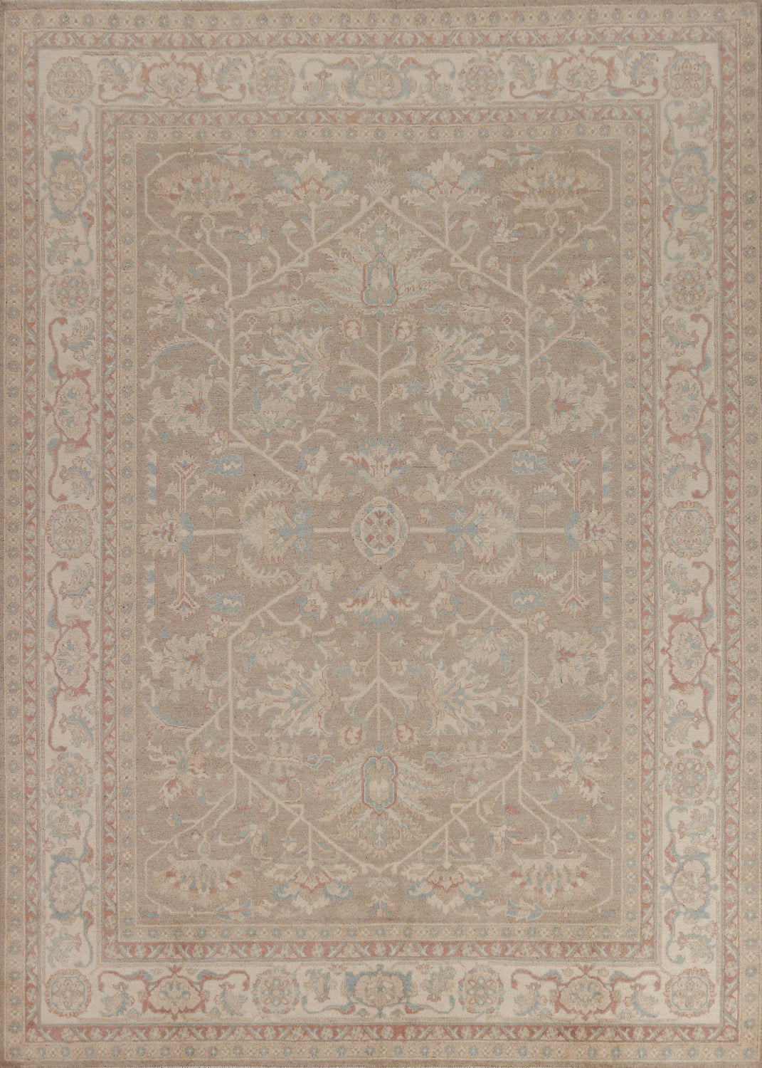 Vegetable Dye Wool Floral Oushak Oriental Area Rug 8x10