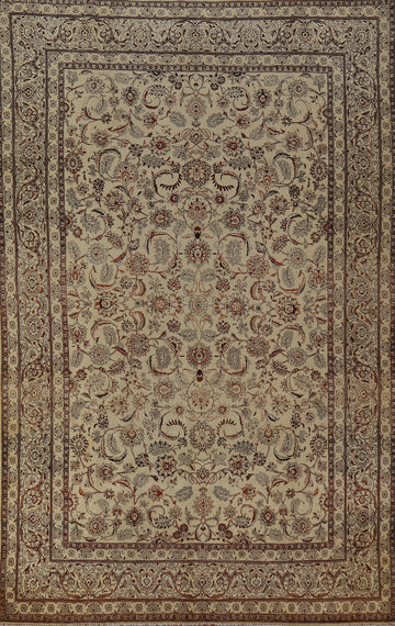 Vintage Floral Tabriz Persian Area Rug 7x11