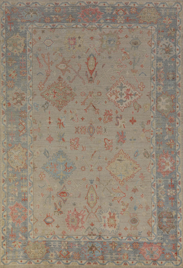 Vegetable Dye Wool Oushak Oriental Area Rug 6x9