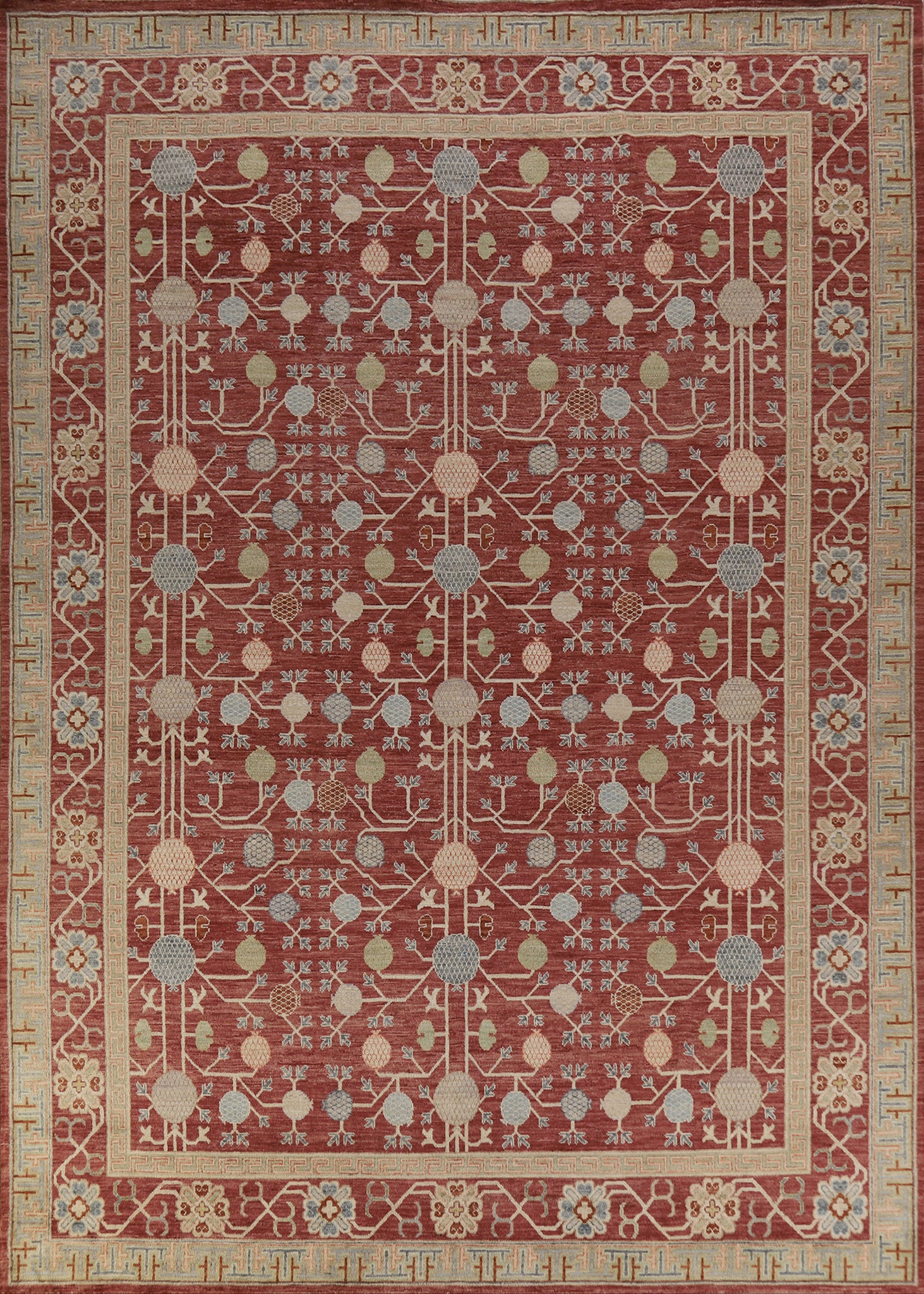 Vegetable Dye Oushak Turkish Area Rug 9x12