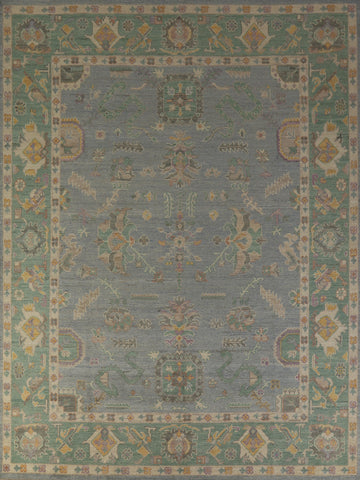 Blue & Green Handmade Oushak Vegetable Dye Area Rug 8x10