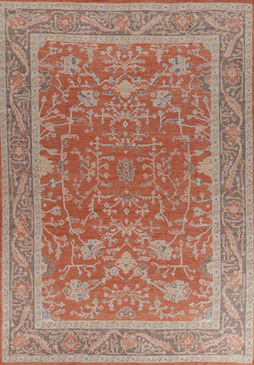 Vegetable Dye Wool Oushak Turkish Area Rug 9x12