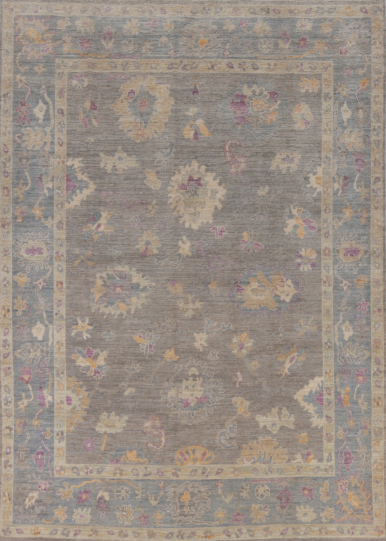 Handmade Floral Oushak Vegetable Dye Area Rug 8x10