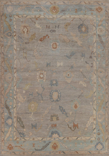 Vegetable Dye Oushak Turkish Area Rug 9x12