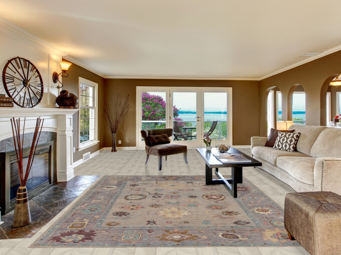 Vegetable Dye Floral Oushak Oriental Area Rug 8x10