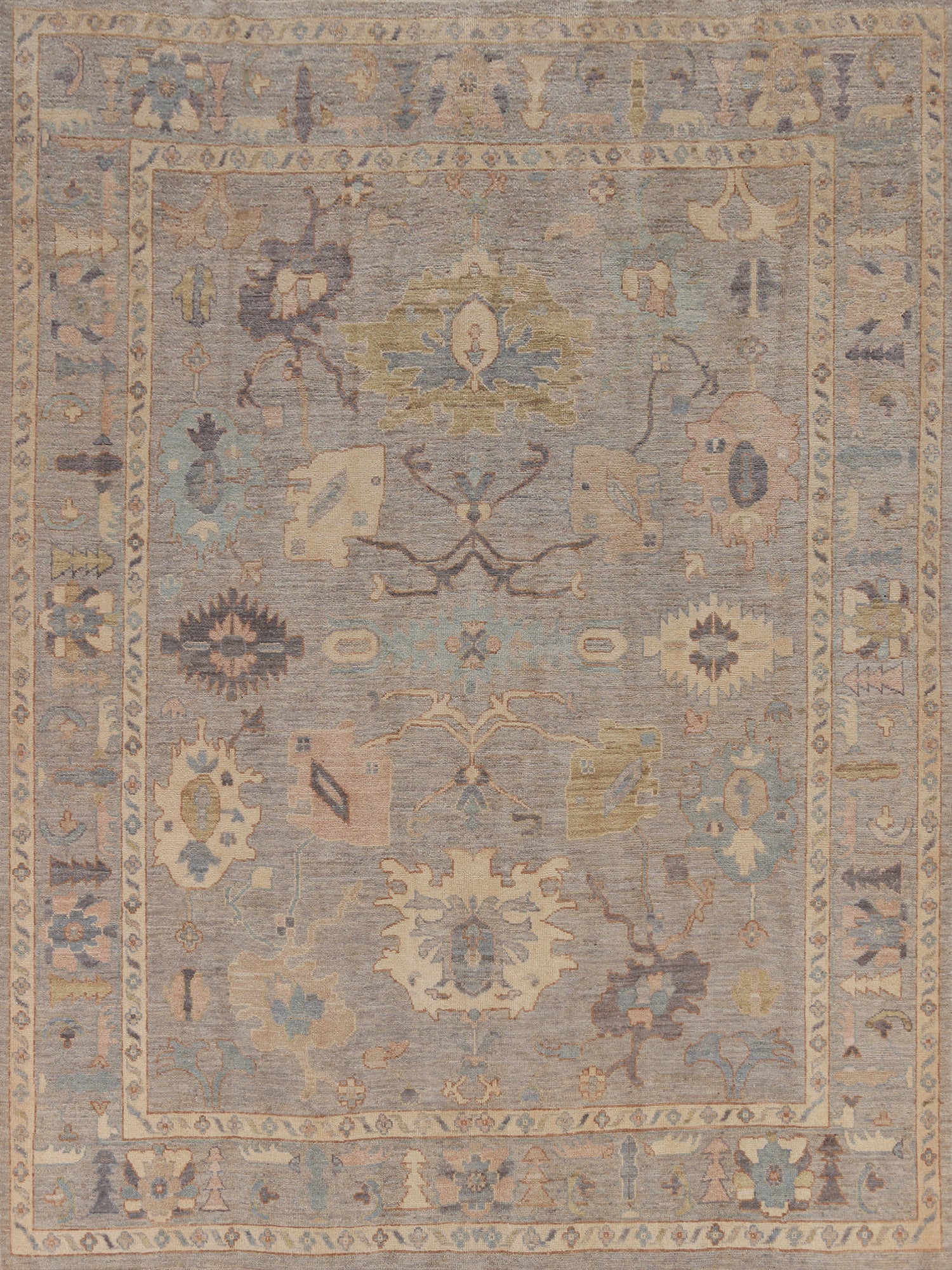 Vegetable Dye Oushak Turkish Area Rug 8x10