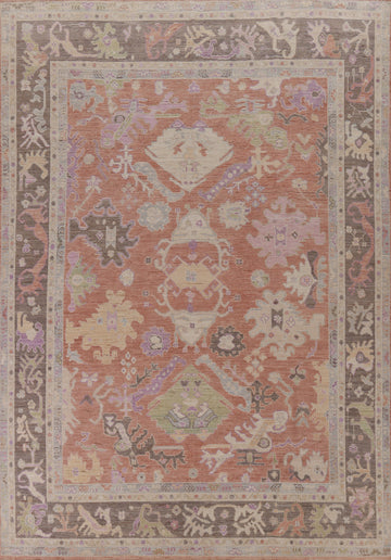 Handmade Floral Oushak Vegetable Dye Area Rug 9x12