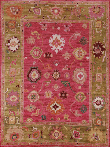 All-Over Floral Oushak Vegetable Dye Area Rug 8x10