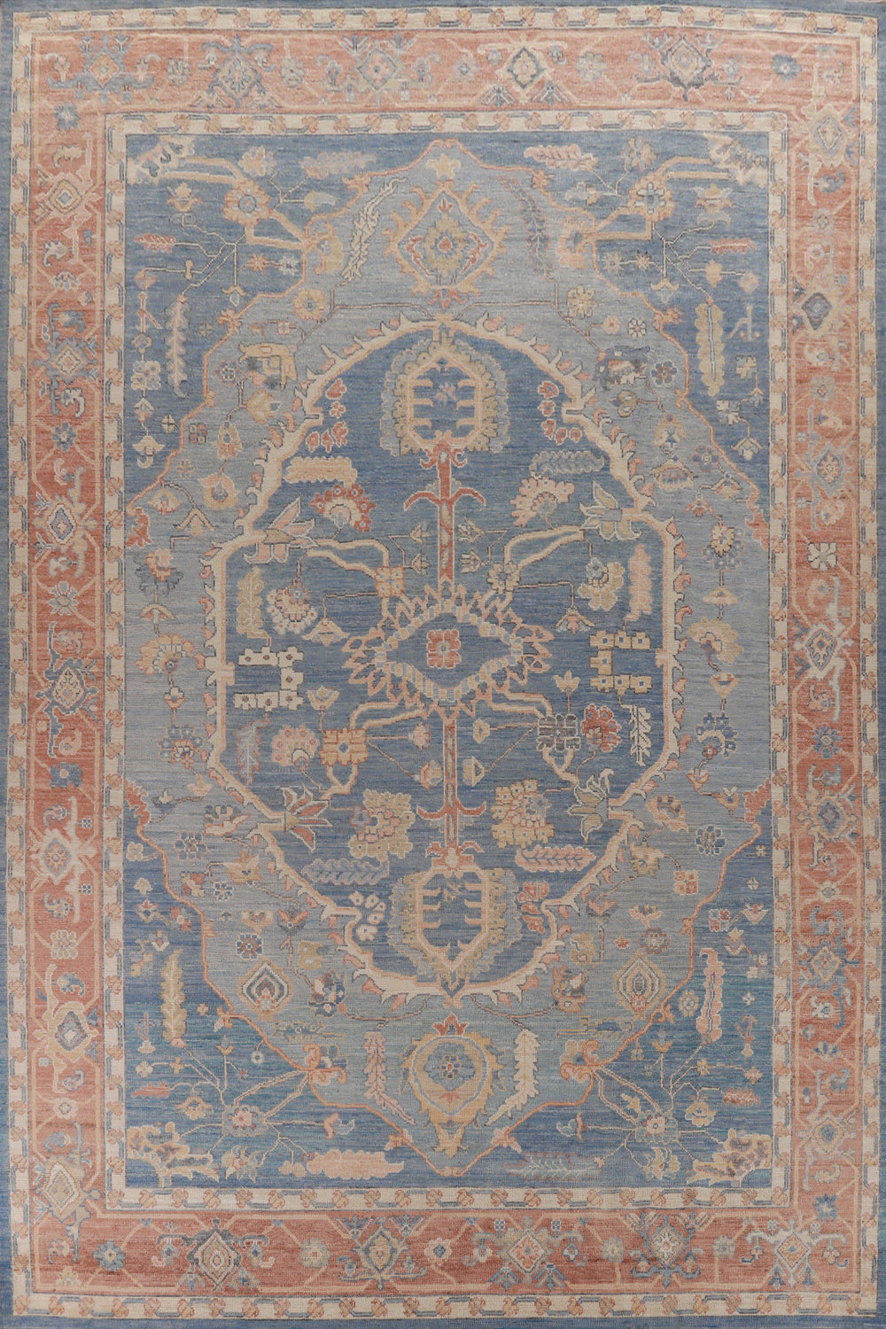 Vegetable Dye Wool Oushak Turkish Large Rug 10x14