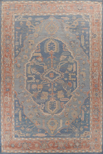 Vegetable Dye Wool Oushak Turkish Large Rug 10x14
