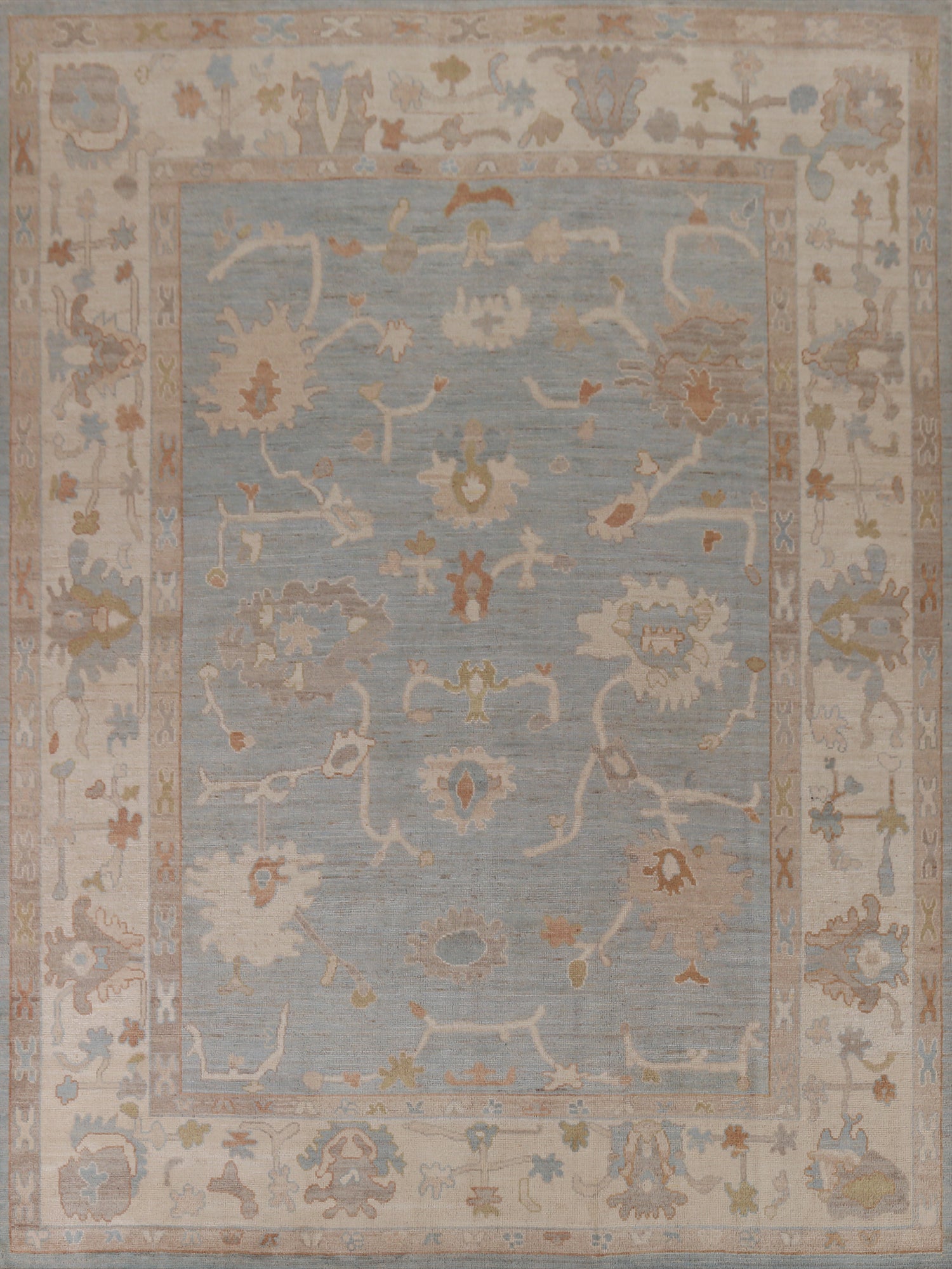 Light Blue Handmade Oushak Vegetable Dye Area Rug 8x10