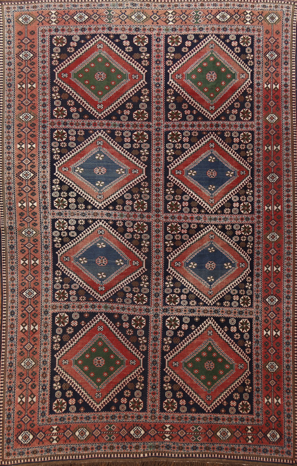 Antique Vegetable Dye Yalameh Persian Area Rug 8x11