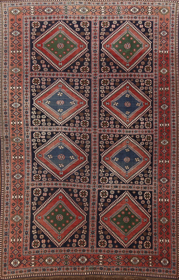 Antique Vegetable Dye Yalameh Persian Area Rug 8x11