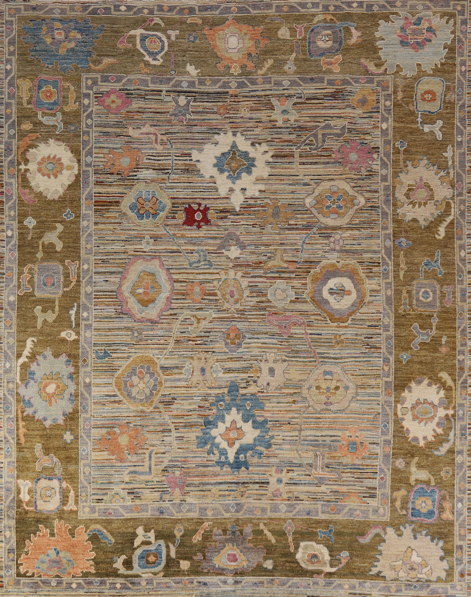 Handmade Floral Oushak Turkish Area Rug 8x10