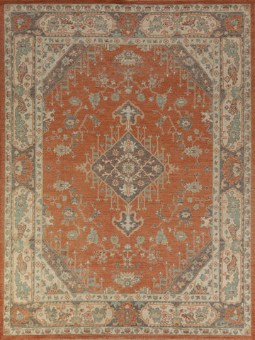 Handmade Orange Oushak Vegetable Dye Area Rug 8x10