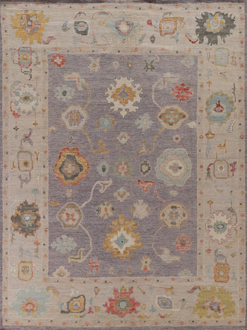 Vegetable Dye Lilac Oushak Turkish Area Rug 8x10