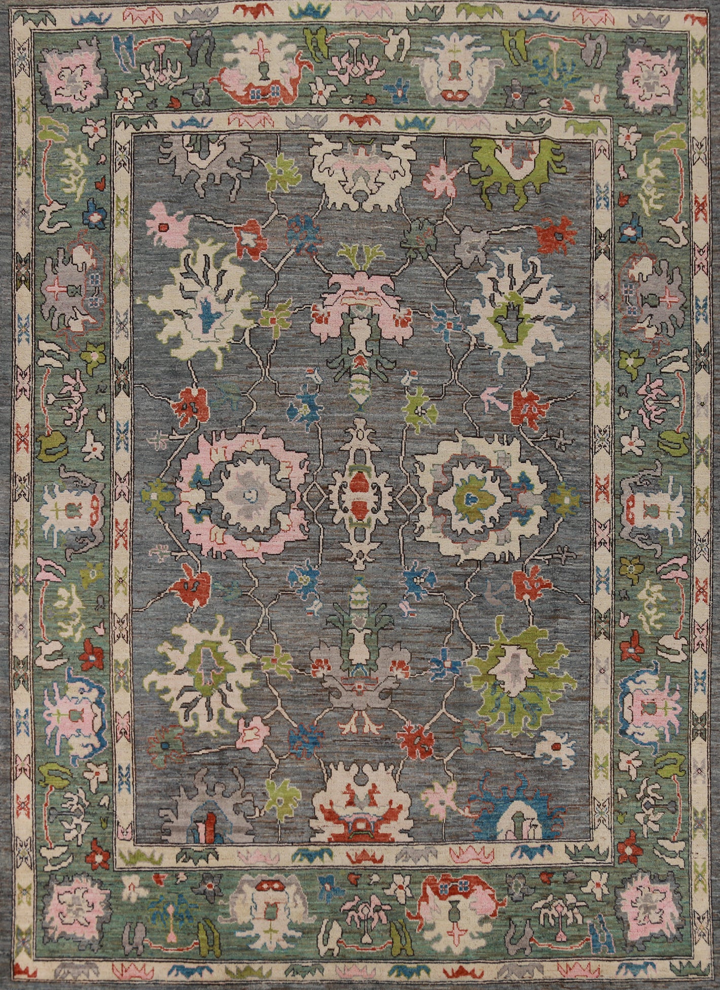 Vegetable Dye Oushak Turkish Area Rug 8x10