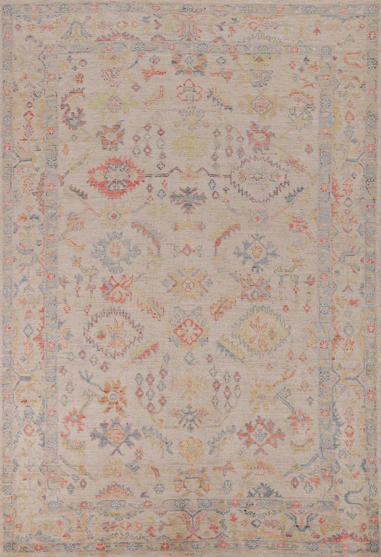 Vegetable Dye Oushak Turkish Area Rug 6x9