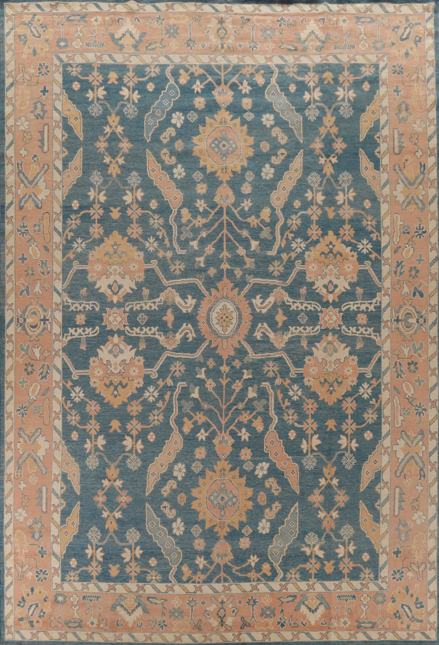 Vegetable Dye Oushak Turkish Large Rug 10x14