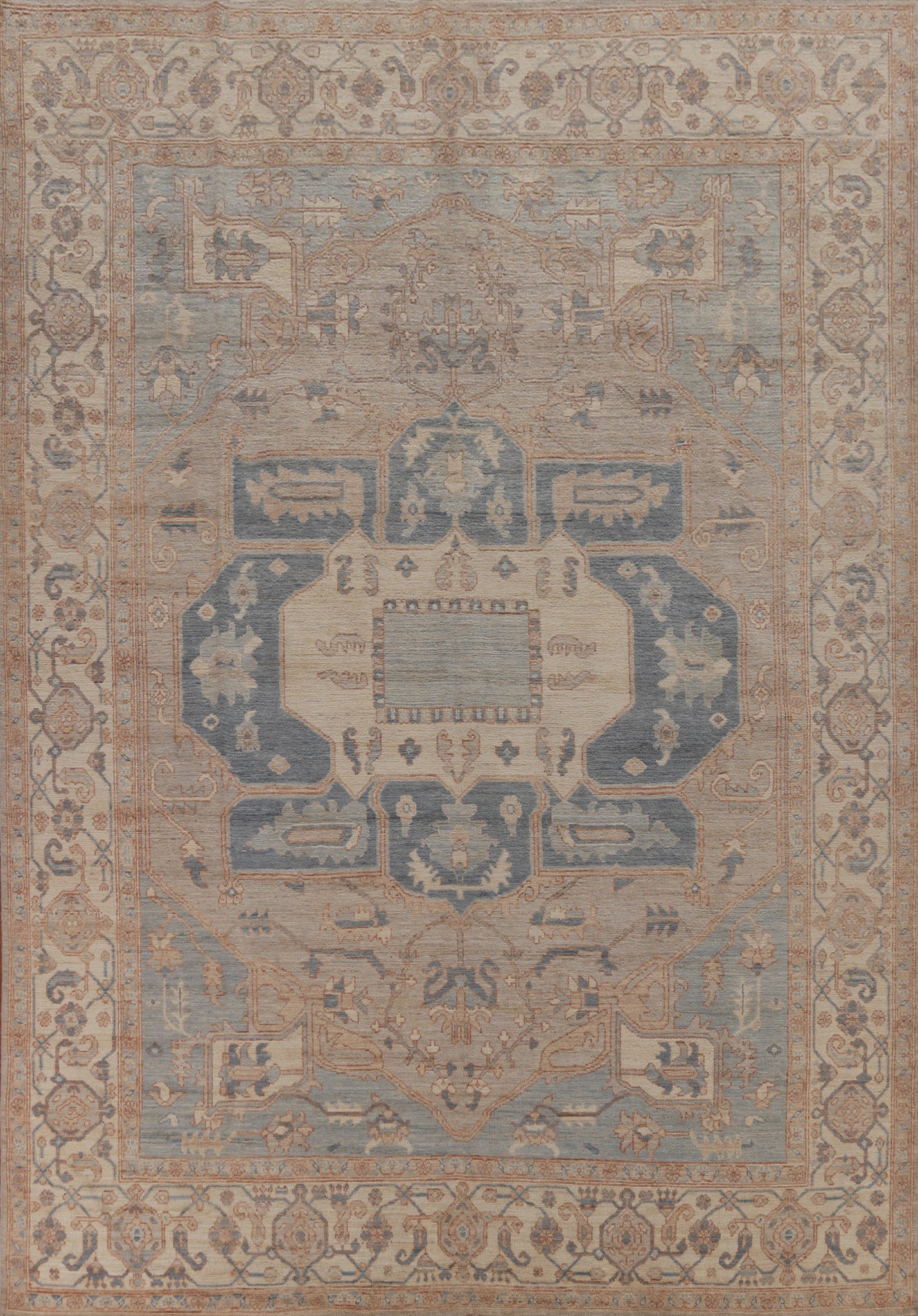 Vegetable Dye Oushak Turkish Area Rug 9x12