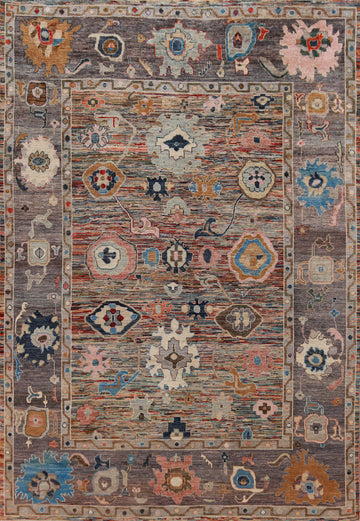 Vegetable Dye Oushak Turkish Area Rug 9x11