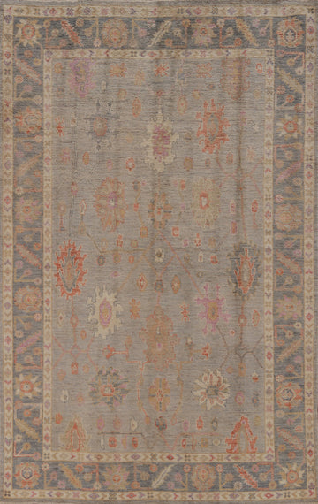 Vegetable Dye Wool Oushak Turkish Area Rug 6x9