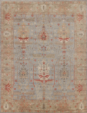 Vegetable Dye Gray Oushak Turkish Area Rug 8x10