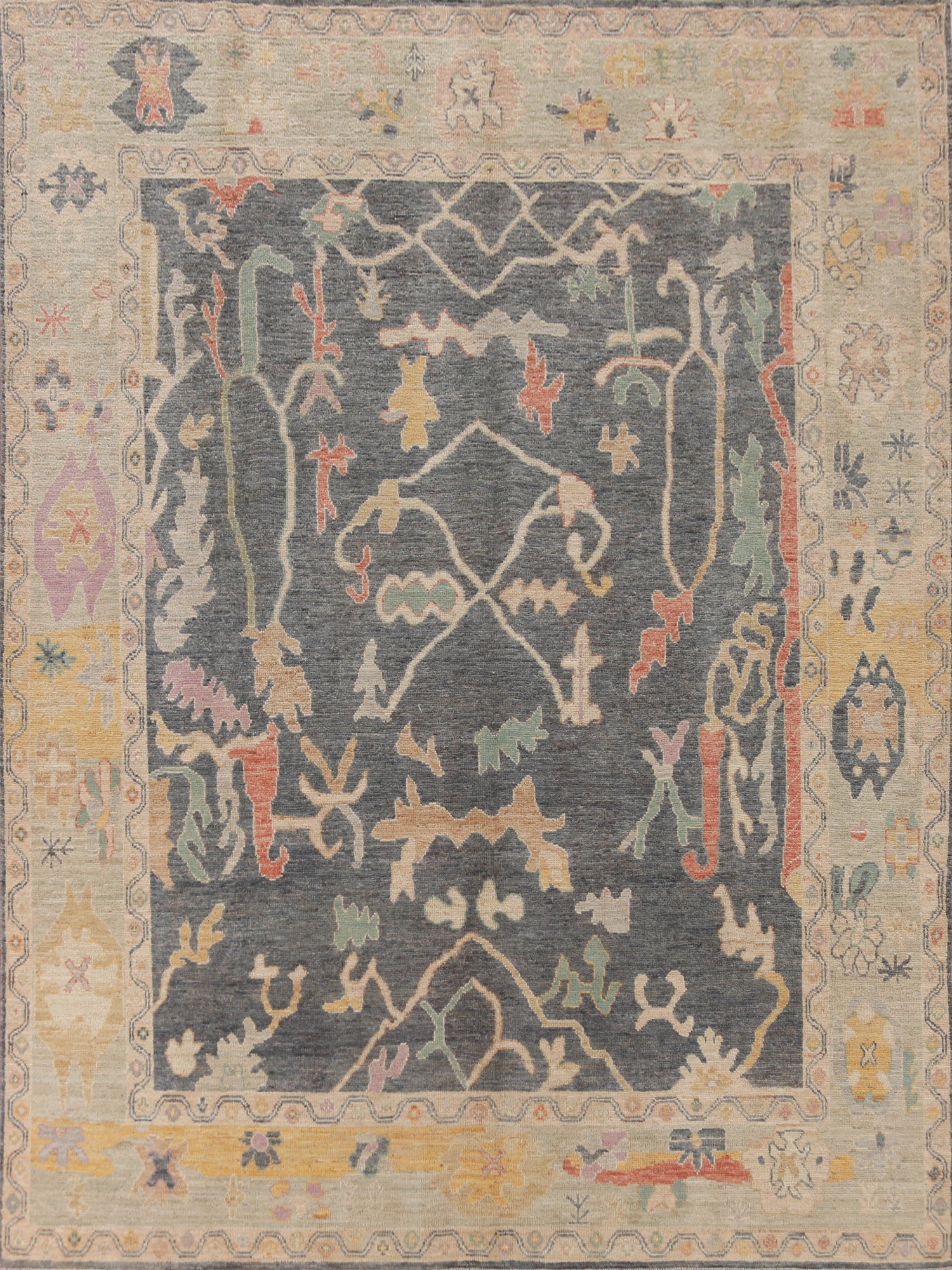 Vegetable Dye Oushak Turkish Area Rug 8x10