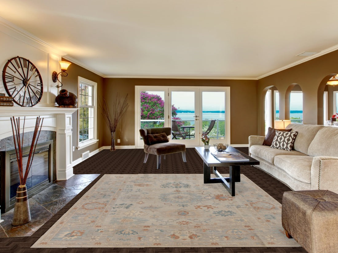 Vegetable Dye Wool Oushak Turkish Area Rug 8x10