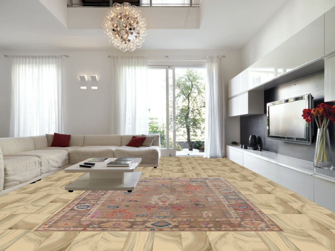 Vegetable Dye Brown Oushak Turkish Area Rug 9x12