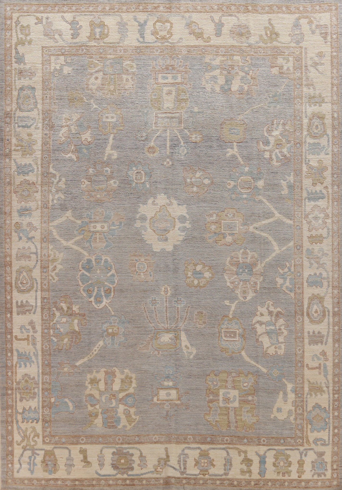 Vegetable Dye Oushak Turkish Area Rug 9x12