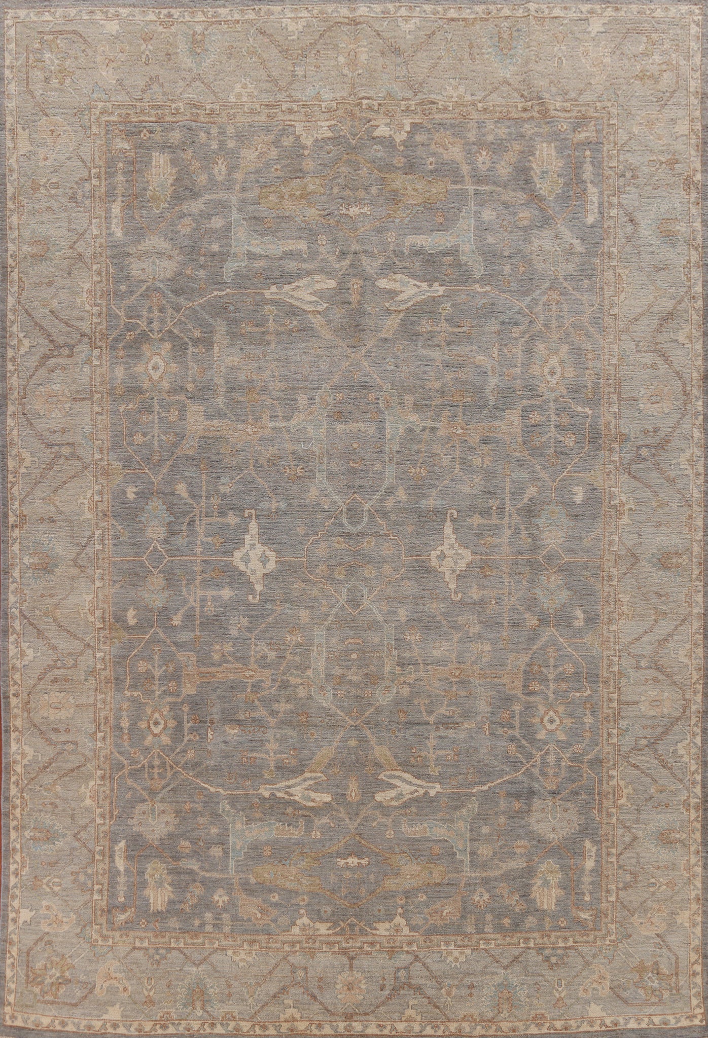 Vegetable Dye Oushak Turkish Area Rug 9x12