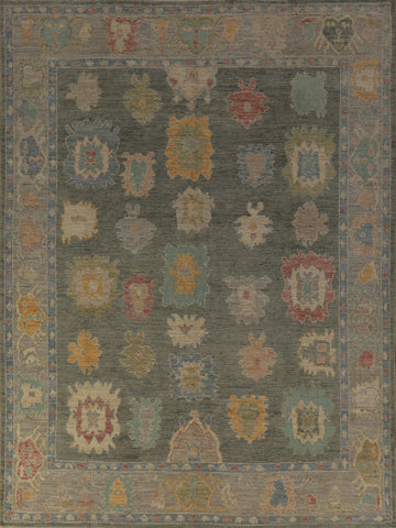 Vegetable Dye Floral Oushak Turkish Area Rug 8x10
