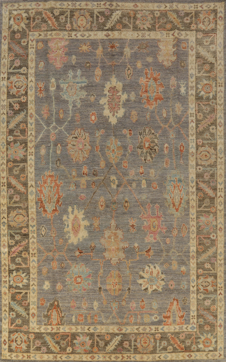 Vegetable Dye Oushak Turkish Area Rug 6x9