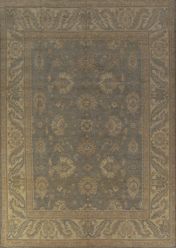 Vegetable Dye Gray Oushak Turkish Area Rug 9x12