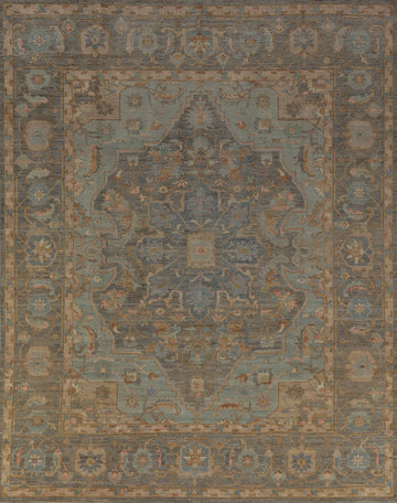 Vegetable Dye Wool Oushak Turkish Area Rug 8x10