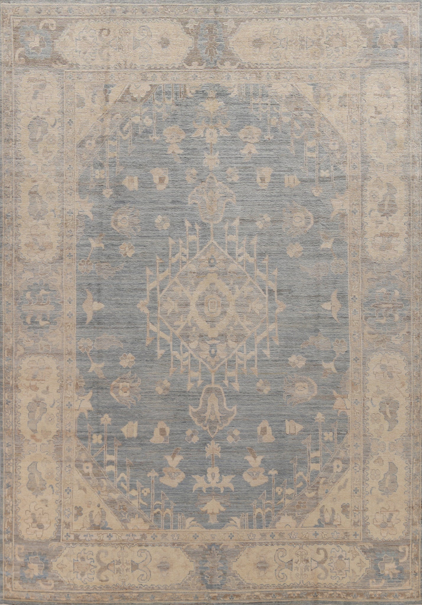 Vegetable Dye Oushak Turkish Area Rug 9x12