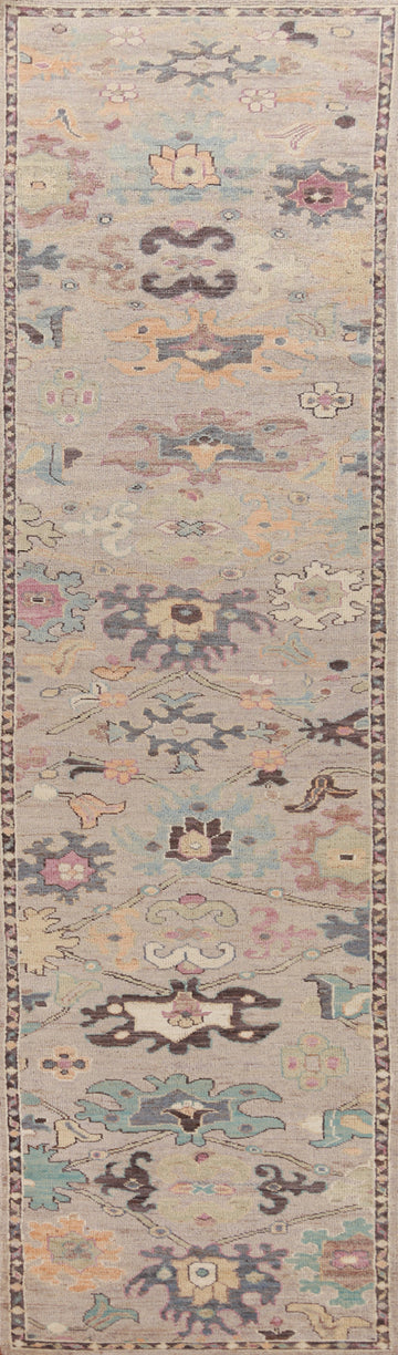 Vegetable Dye Oushak Turkish Runner Rug 3x14