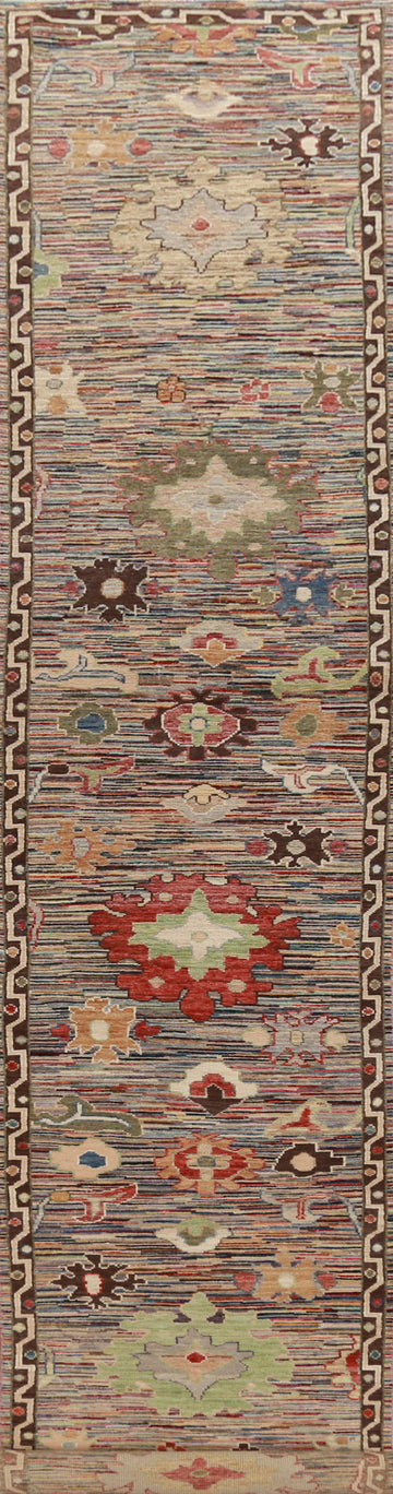 Vegetable Dye Oushak Turkish Runner Rug 3x20