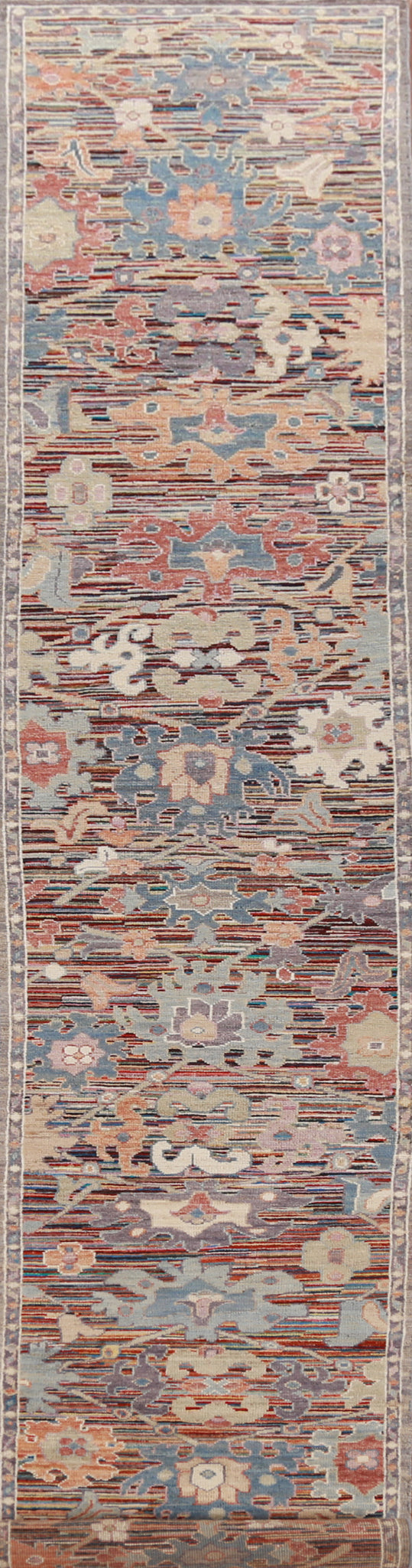 Vegetable Dye Oushak Turkish Runner Rug 2x19