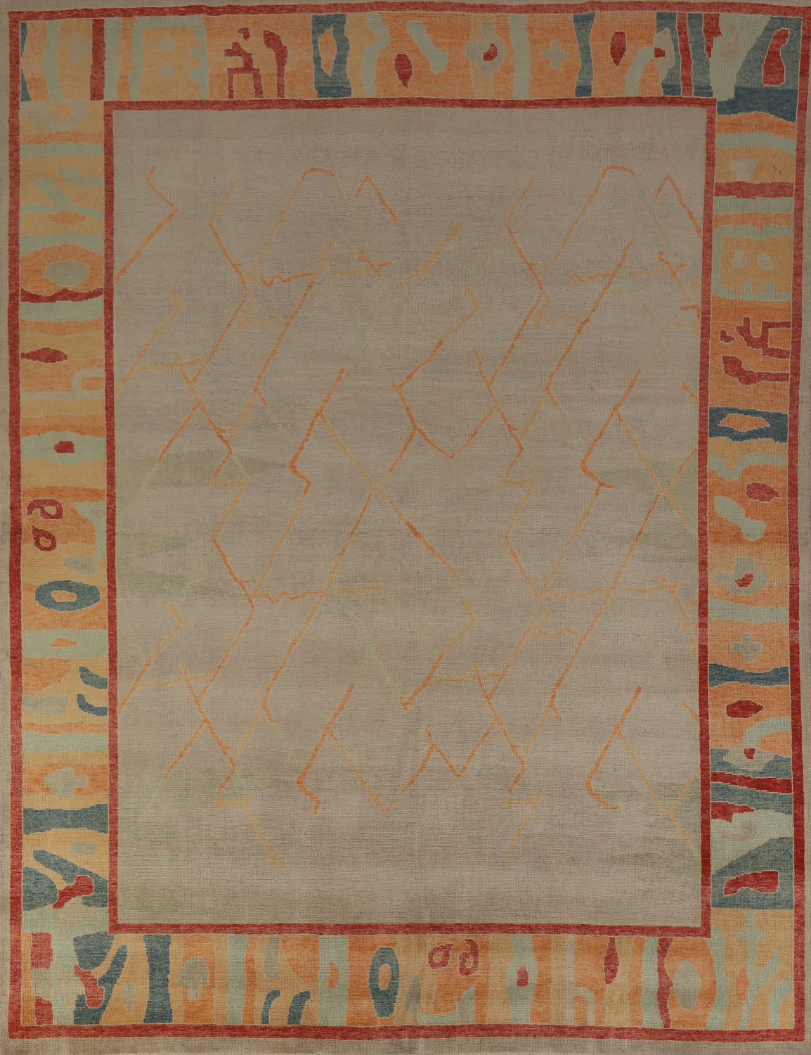 Vegetable Dye Oushak Turkish Area Rug 8x9