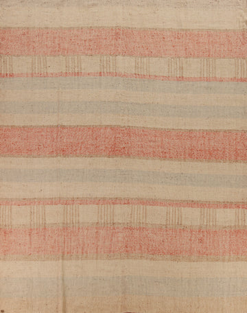 Striped Jute Kilim Vegetable Dye Area Rug 10x11