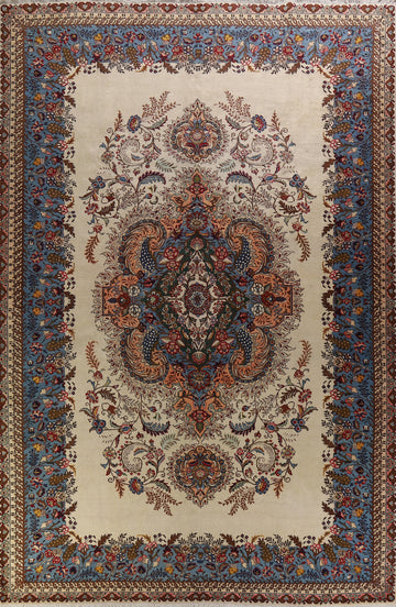 Floral Medallion Tabriz Persian Large Rug 10x15