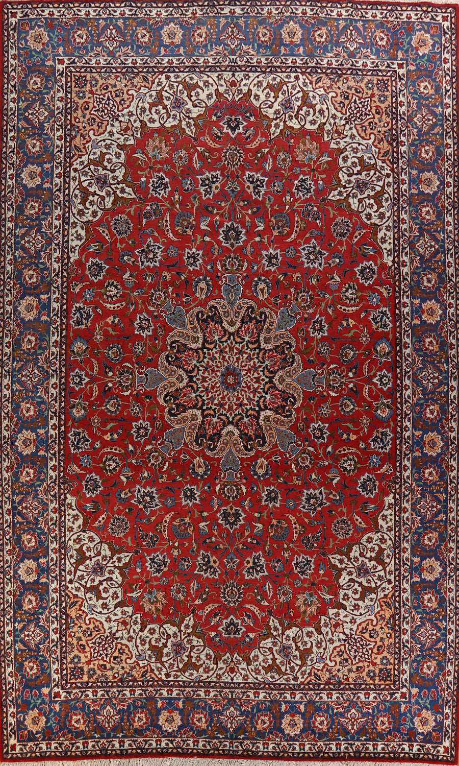 Vegetable Dye Red Isfahan Persian Large Rug 10x16